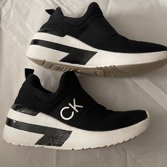 Black Calvin Klein Slip-On Sneakers - Picture 2 of 5